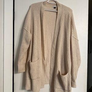 Waffle knit cardigan